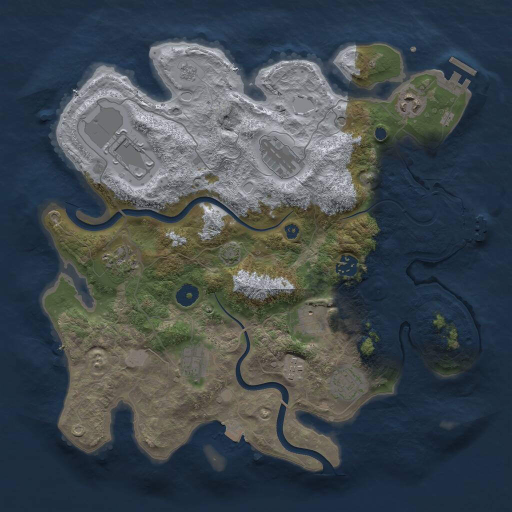 Rust Map: Procedural Map, Size: 3500, Seed: 82140564, 15 Monuments