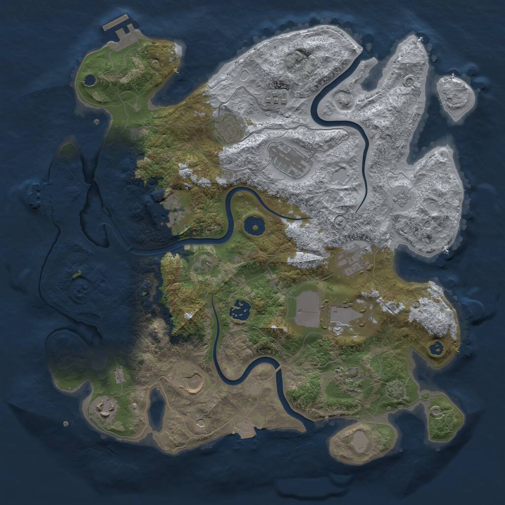 Rust Map: Procedural Map, Size: 3700, Seed: 312867764, 16 Monuments