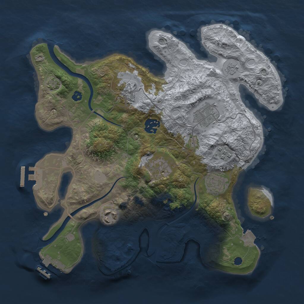 Rust Map: Procedural Map, Size: 3000, Seed: 84736219, 12 Monuments