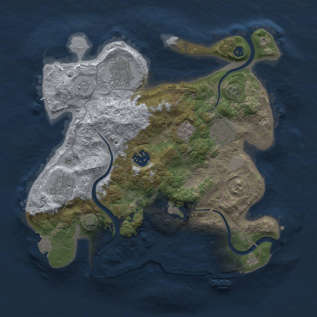 Rust Map: Procedural Map, Size: 3000, Seed: 653578144, 11 Monuments