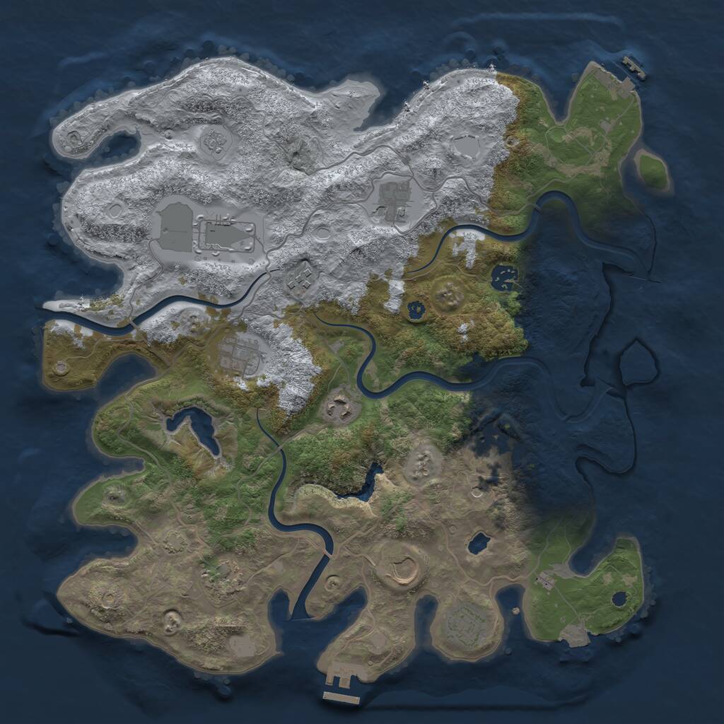 Rust Map: Procedural Map, Size: 4000, Seed: 1772025, 16 Monuments