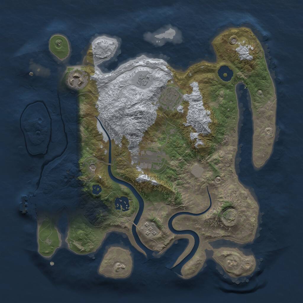 Rust Map: Procedural Map, Size: 3000, Seed: 2678, 10 Monuments