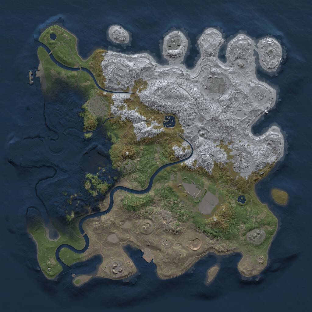 Rust Map: Procedural Map, Size: 3750, Seed: 671698027, 15 Monuments