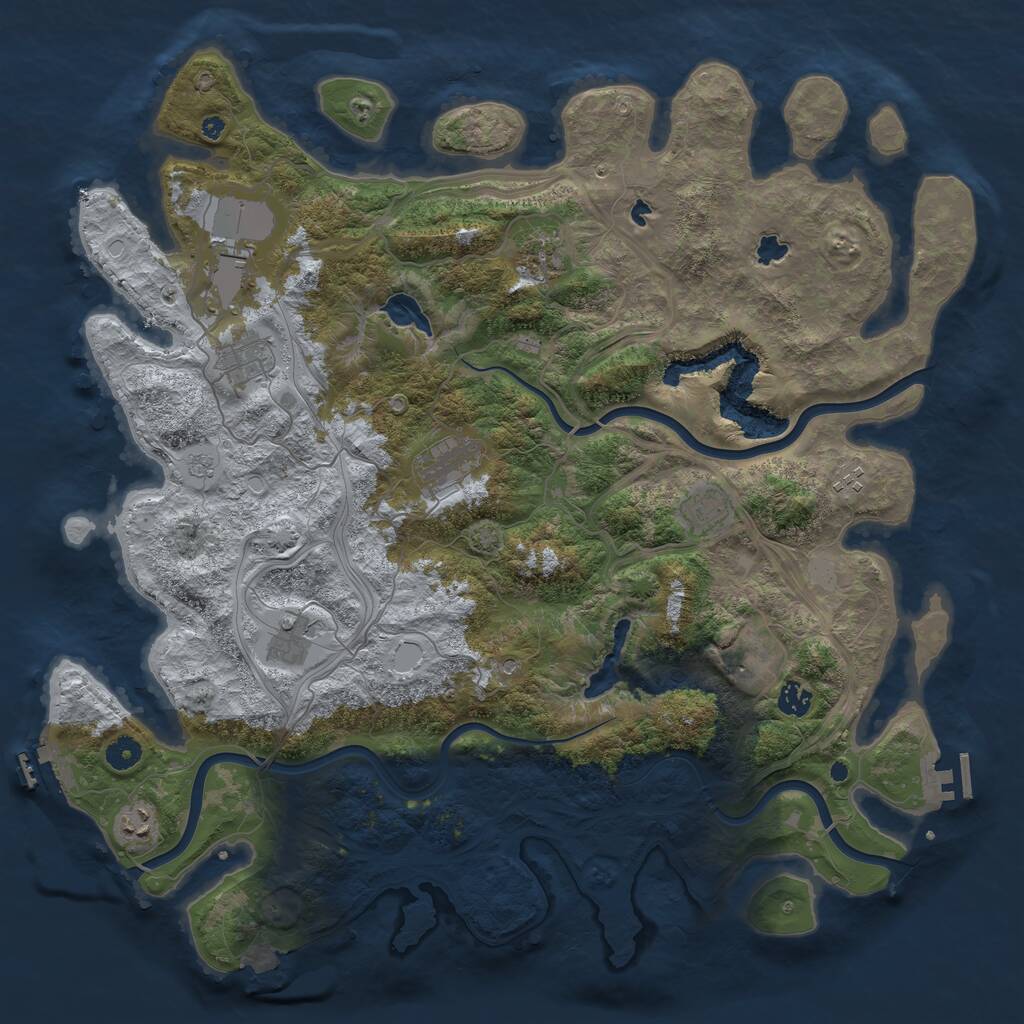 Rust Map: Procedural Map, Size: 4500, Seed: 243344238, 16 Monuments