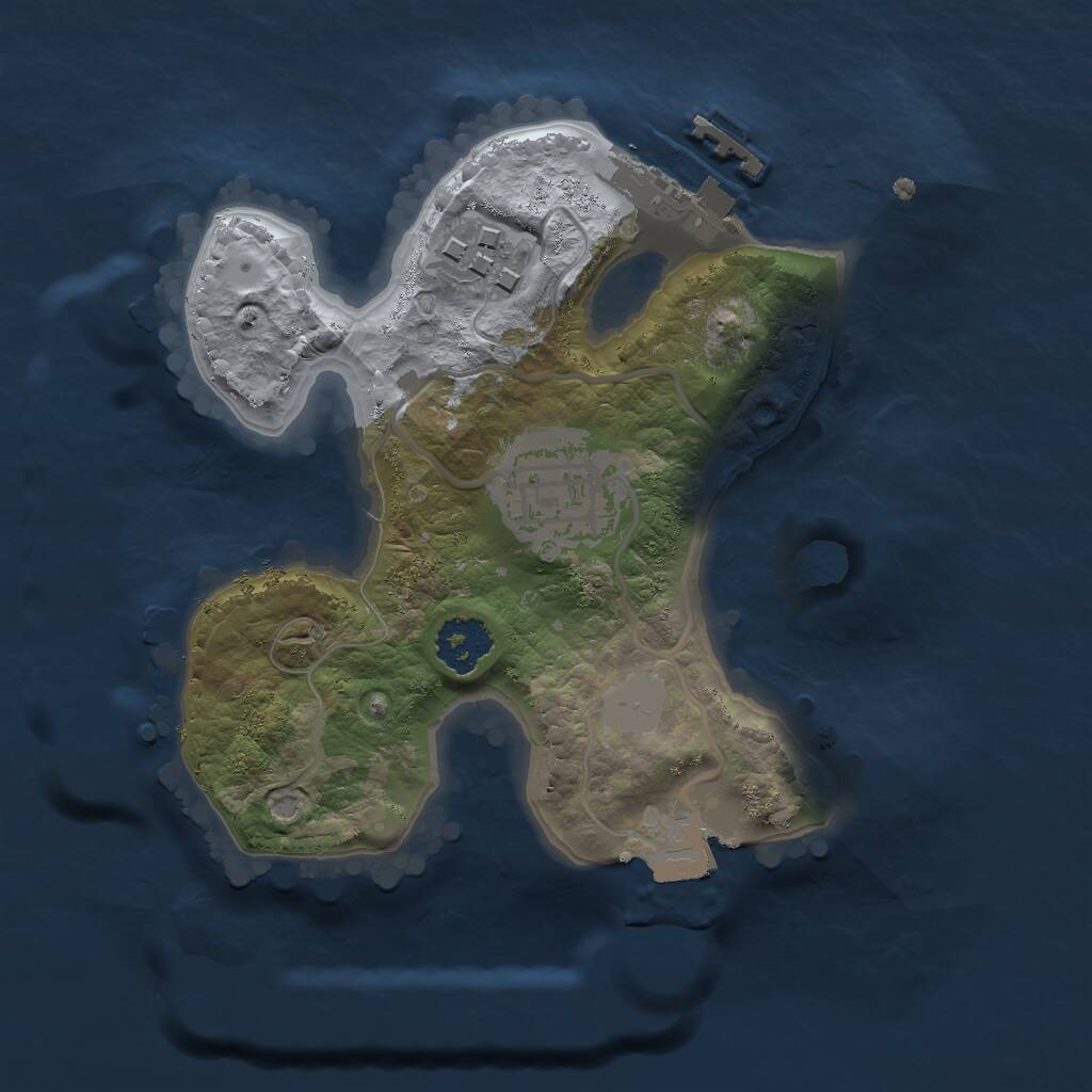Rust Map: Procedural Map, Size: 2000, Seed: 74326, 4 Monuments