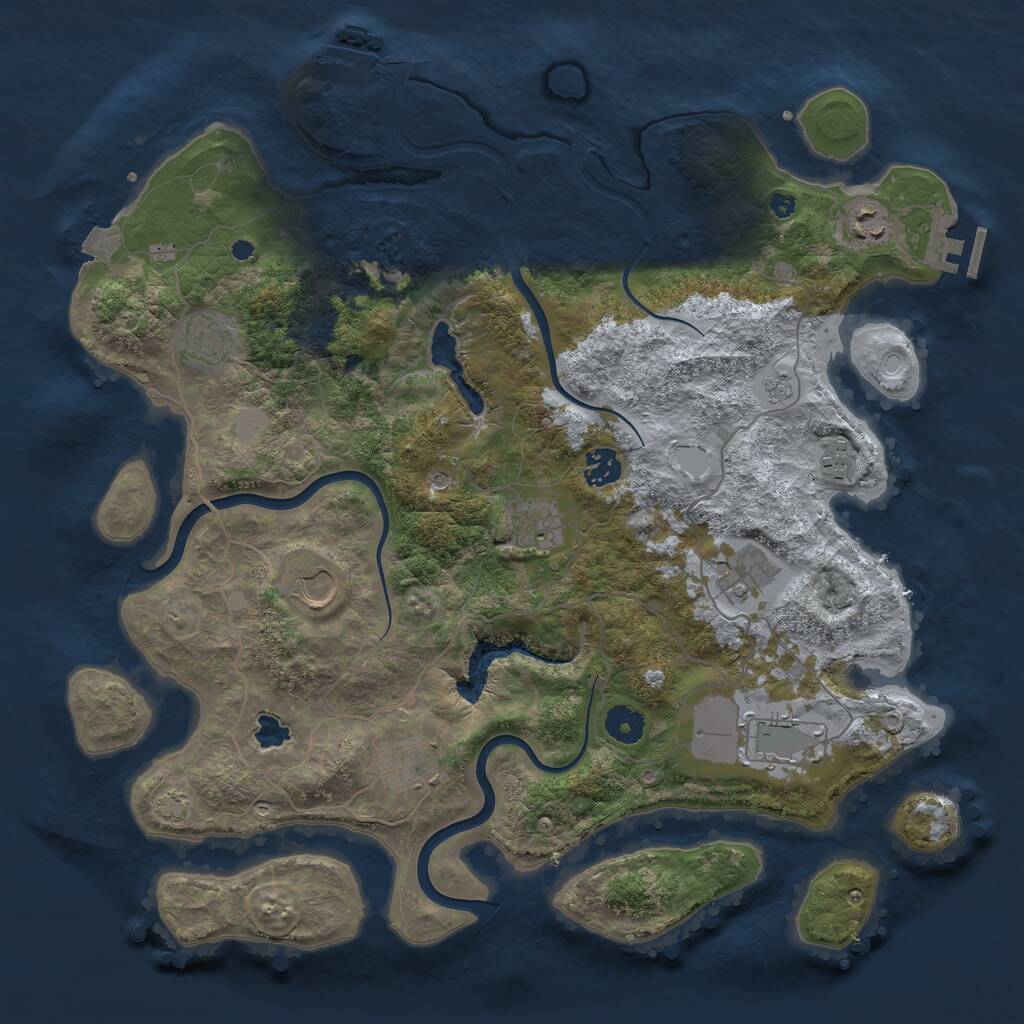 Rust Map: Procedural Map, Size: 4000, Seed: 117536078, 15 Monuments