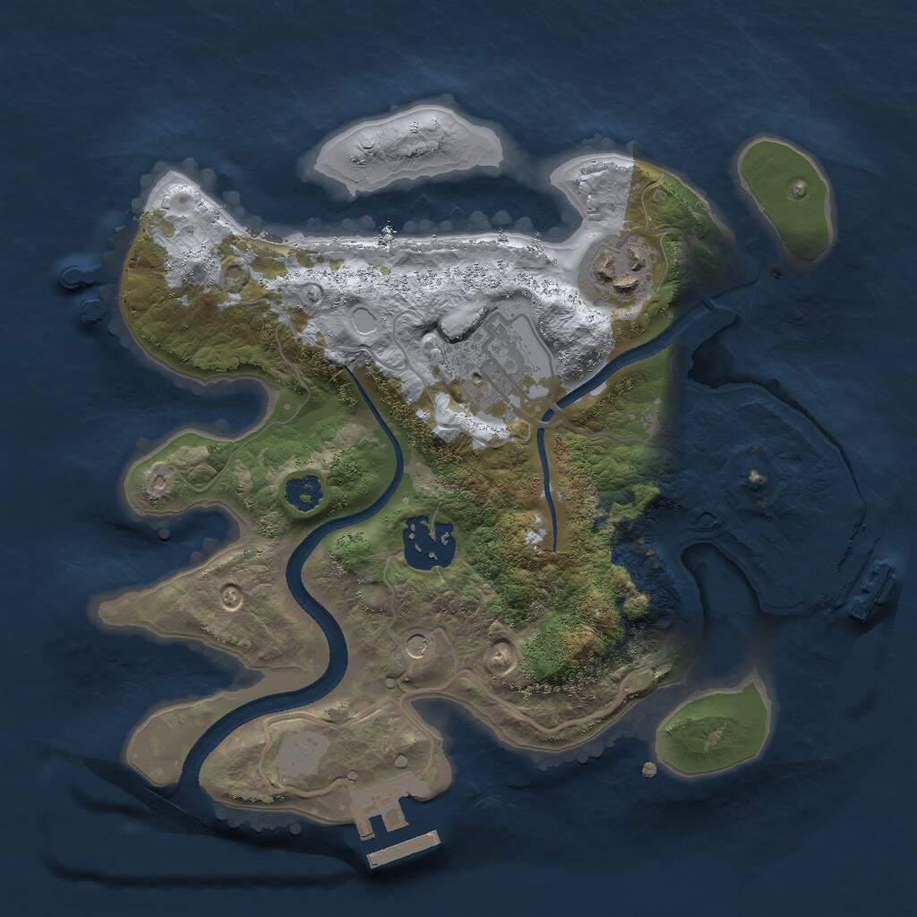 Rust Map: Procedural Map, Size: 2500, Seed: 1724416391, 7 Monuments