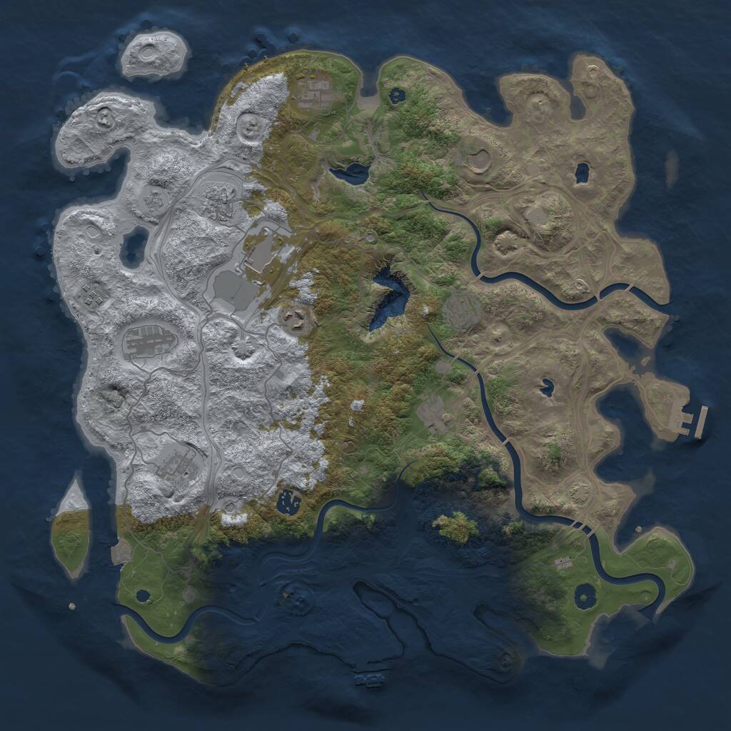 Rust Map: Procedural Map, Size: 4500, Seed: 422717340, 17 Monuments