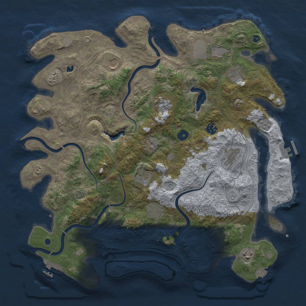 Rust Map: Procedural Map, Size: 4250, Seed: 616445108, 16 Monuments