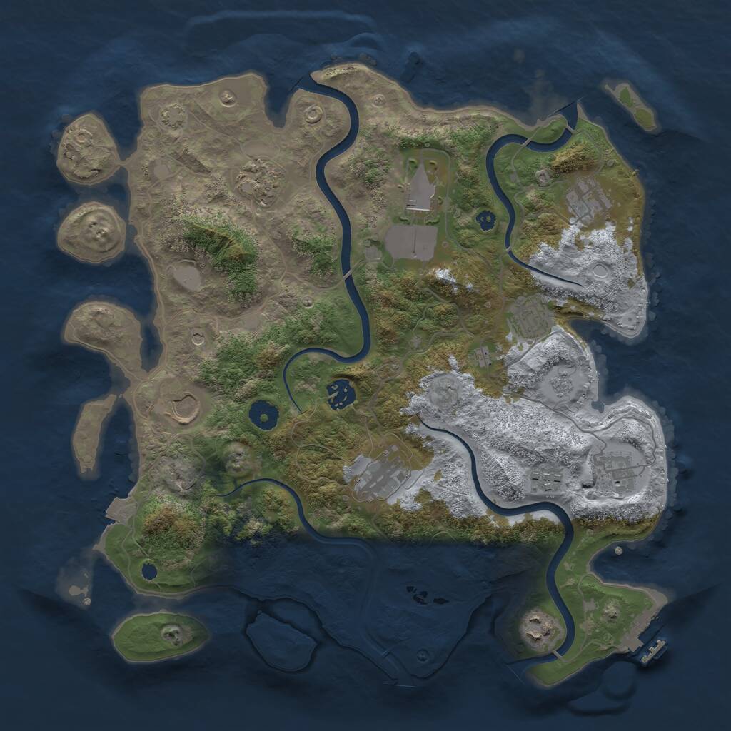 Rust Map: Procedural Map, Size: 3750, Seed: 465877962, 15 Monuments