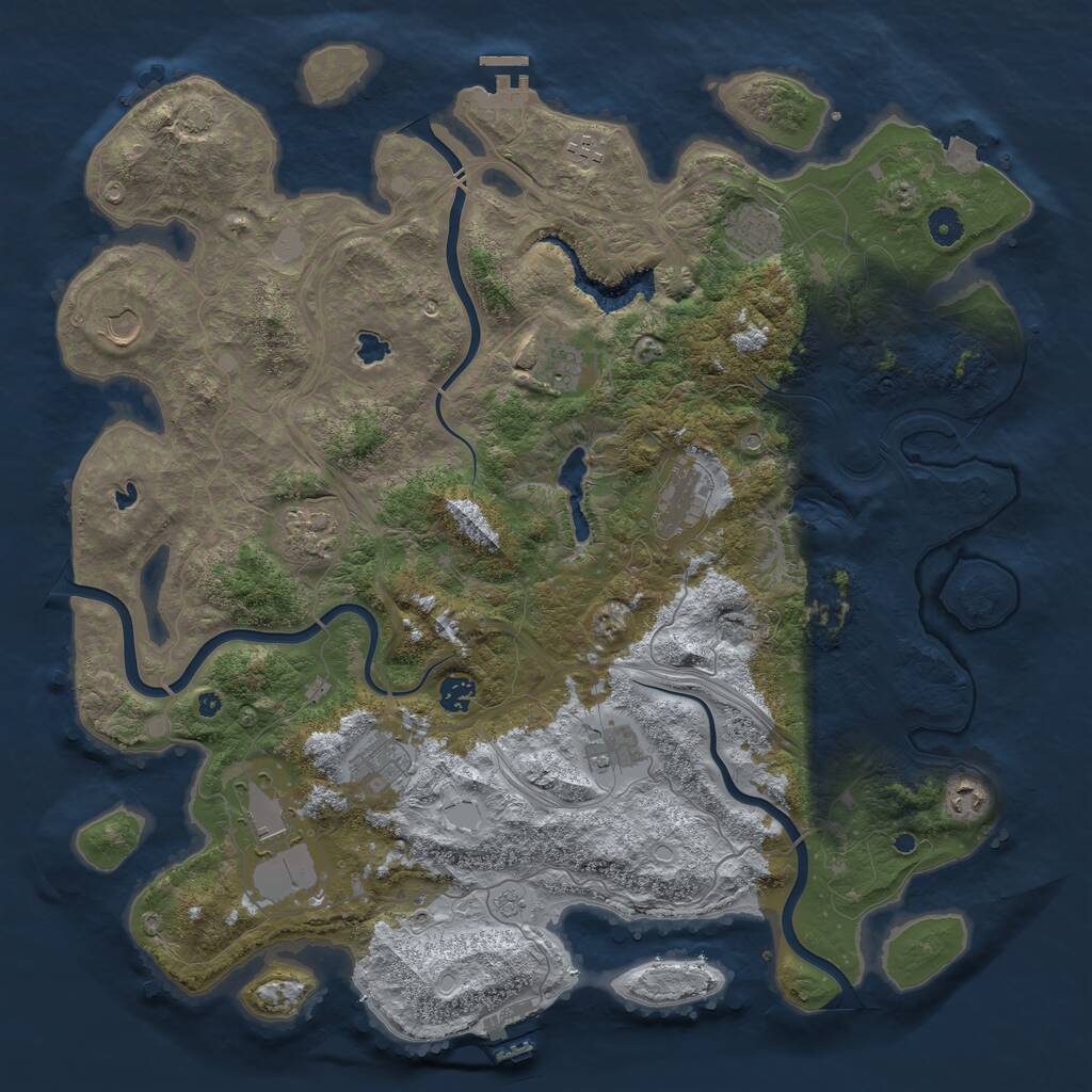 Rust Map: Procedural Map, Size: 4500, Seed: 962730080, 17 Monuments