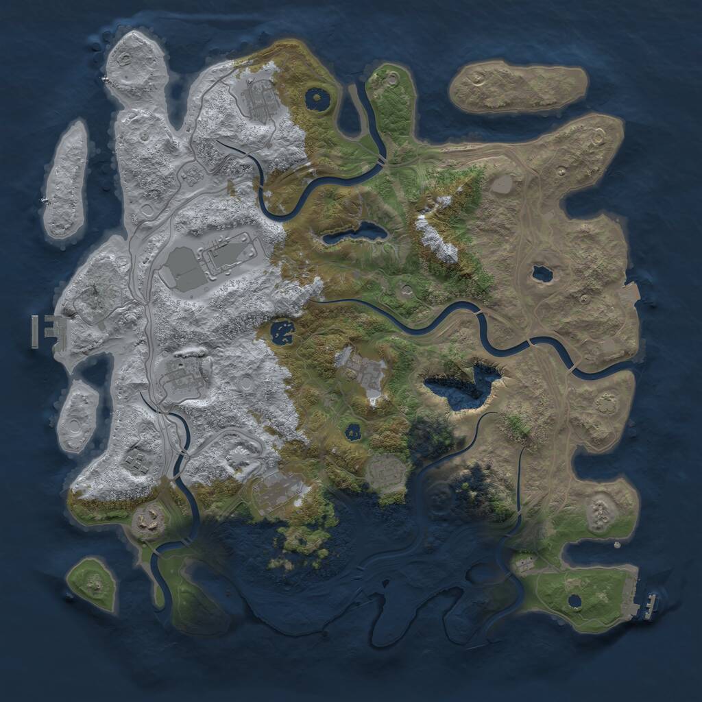 Rust Map: Procedural Map, Size: 4250, Seed: 1962607158, 15 Monuments