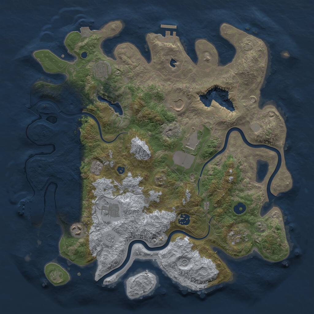 Rust Map: Procedural Map, Size: 4000, Seed: 760191, 14 Monuments
