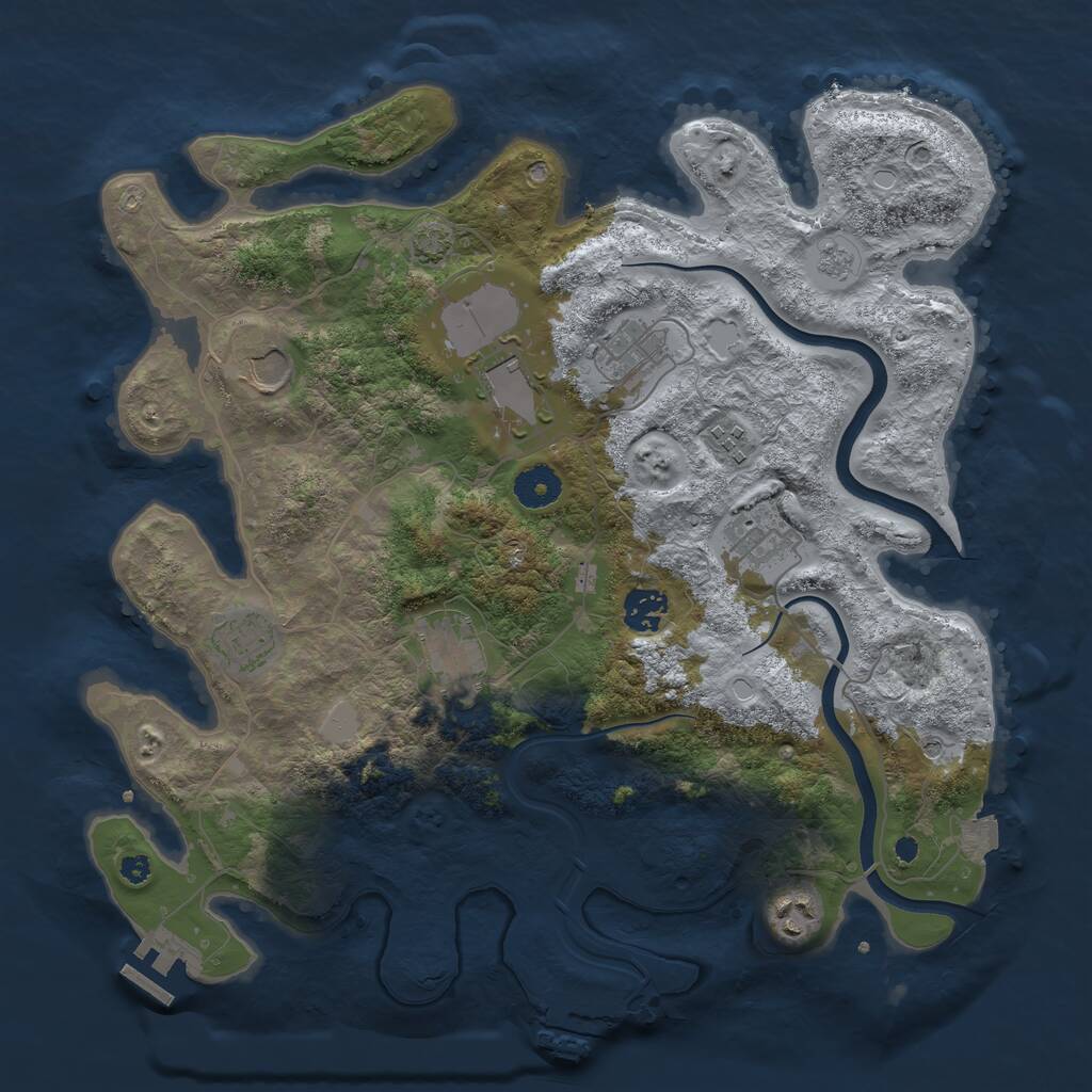 Rust Map: Procedural Map, Size: 3700, Seed: 1732904630, 15 Monuments