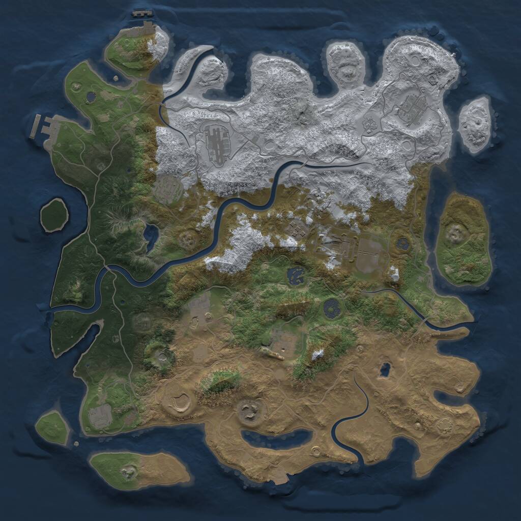 Rust Map: Procedural Map, Size: 4200, Seed: 1662382708, 17 Monuments