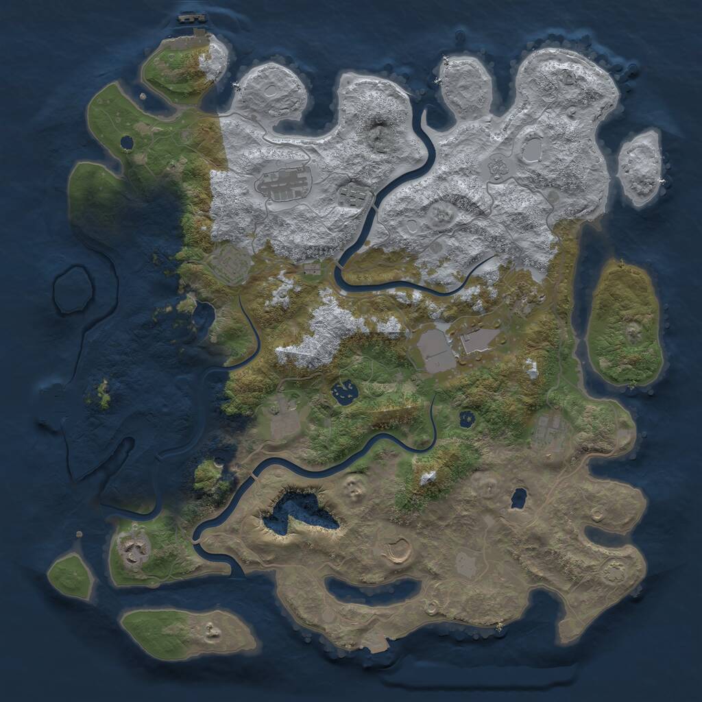 Rust Map: Procedural Map, Size: 4200, Seed: 1662382708, 16 Monuments