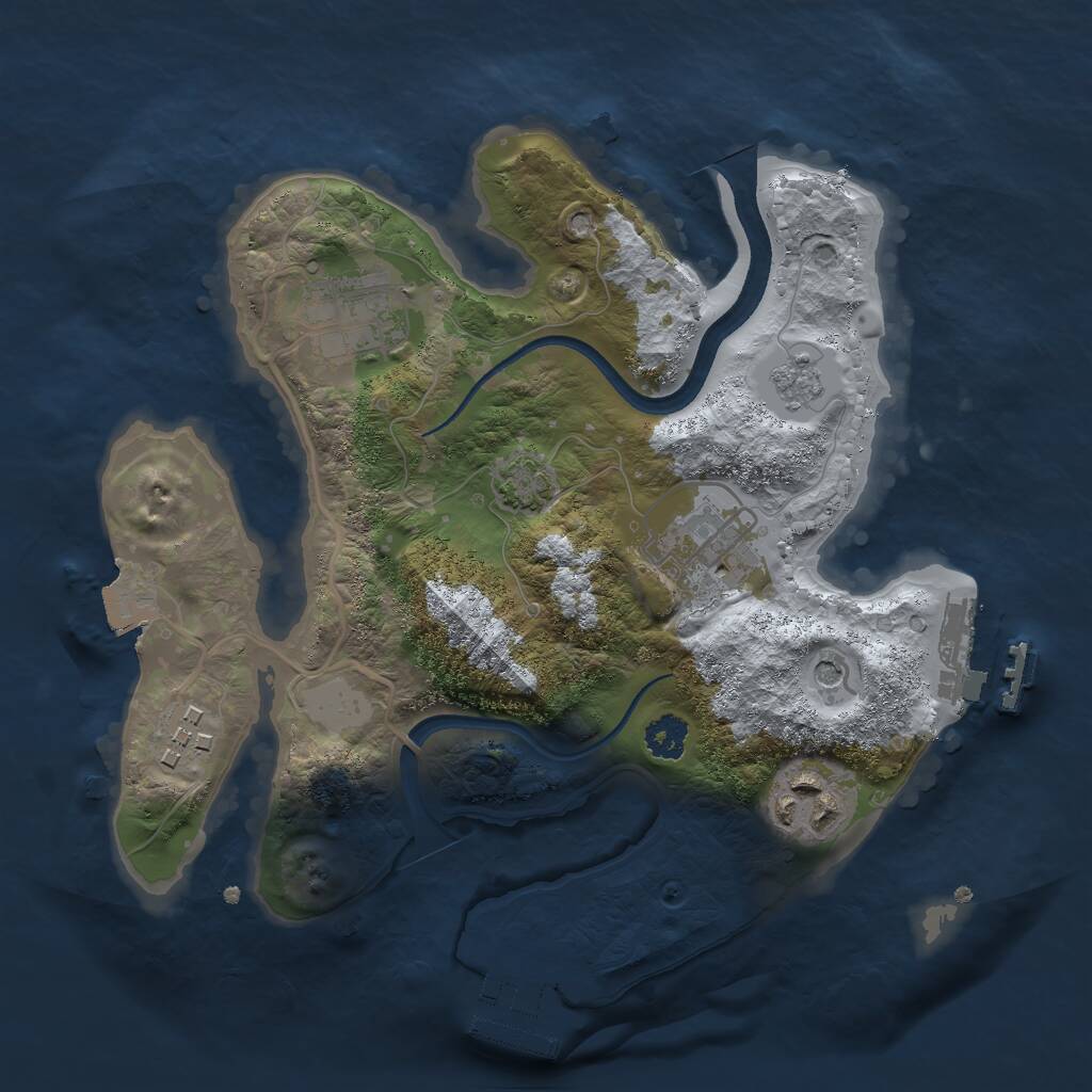 Rust Map: Procedural Map, Size: 2500, Seed: 868547266, 10 Monuments