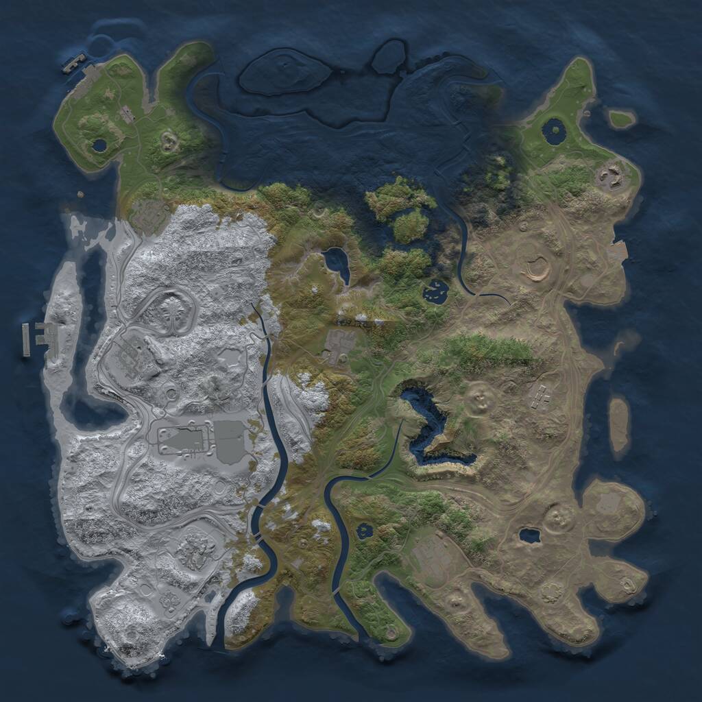 Rust Map: Procedural Map, Size: 4250, Seed: 886412, 16 Monuments