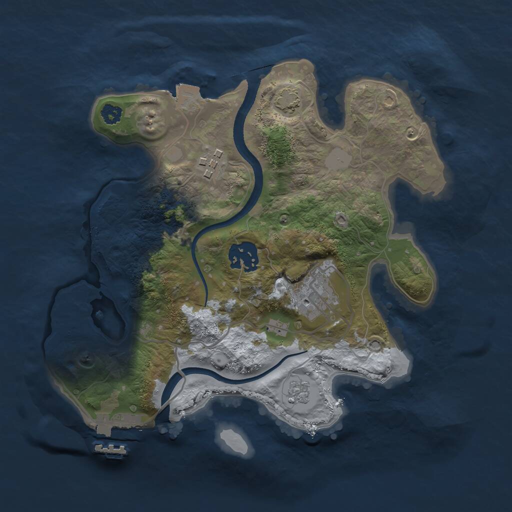 Rust Map: Procedural Map, Size: 2500, Seed: 1441230299, 7 Monuments
