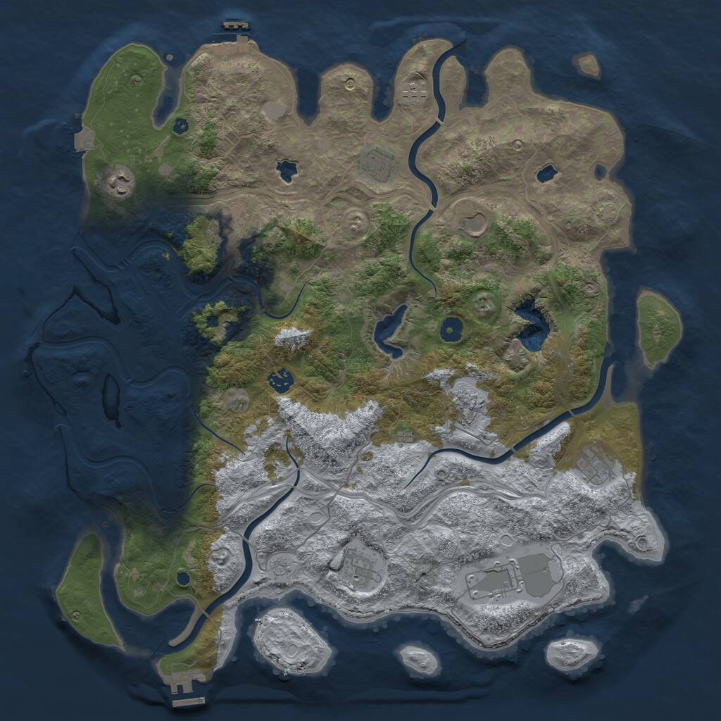 Rust Map: Procedural Map, Size: 4500, Seed: 487, 16 Monuments