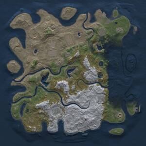 Thumbnail Rust Map: Procedural Map, Size: 4500, Seed: 525390407, 16 Monuments