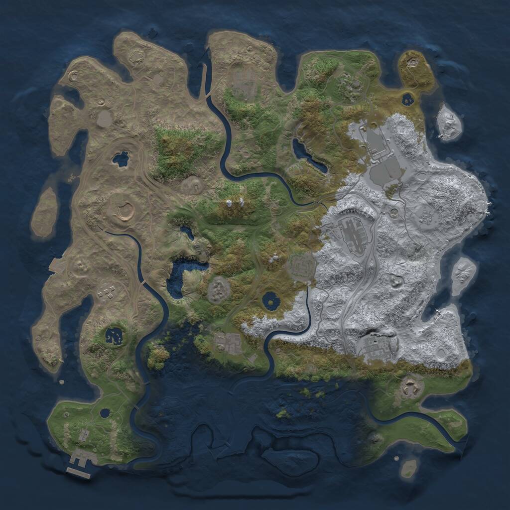 Rust Map: Procedural Map, Size: 4250, Seed: 39297554, 16 Monuments