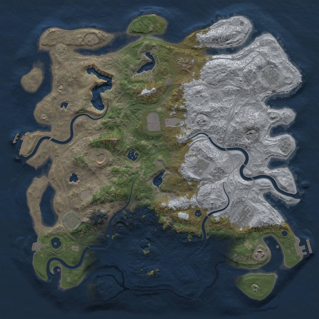 Rust Map: Procedural Map, Size: 4500, Seed: 571856868, 16 Monuments