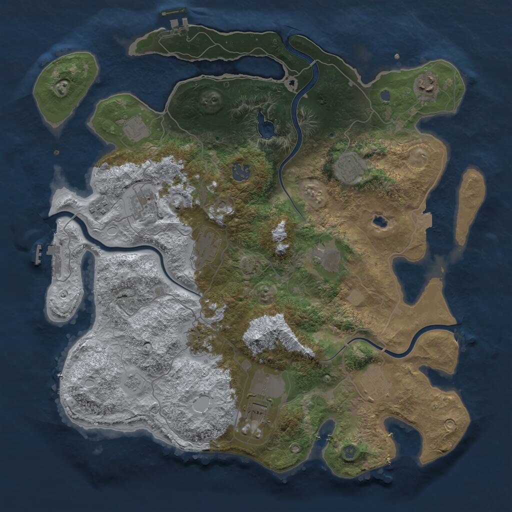 Rust Map: Procedural Map, Size: 4000, Seed: 680018148, 16 Monuments