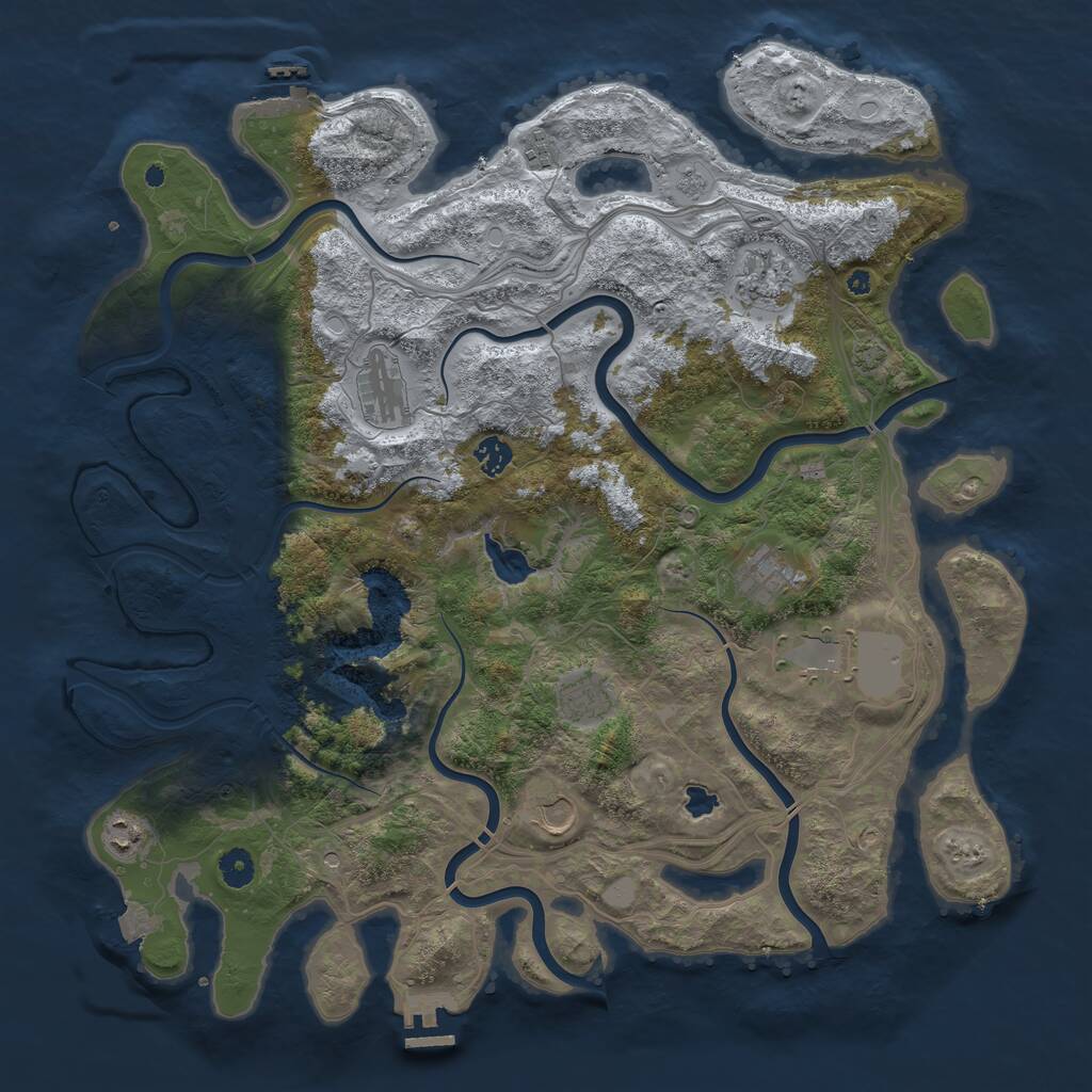 Rust Map: Procedural Map, Size: 4433, Seed: 1582485410, 15 Monuments