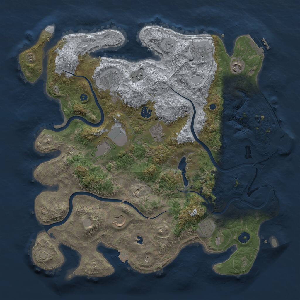 Rust Map: Procedural Map, Size: 4000, Seed: 640290412, 15 Monuments