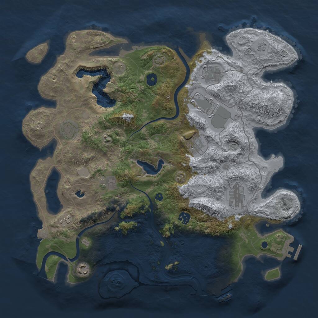 Rust Map: Procedural Map, Size: 4000, Seed: 571856868, 15 Monuments