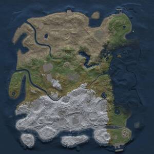 Thumbnail Rust Map: Procedural Map, Size: 4000, Seed: 393700761, 16 Monuments