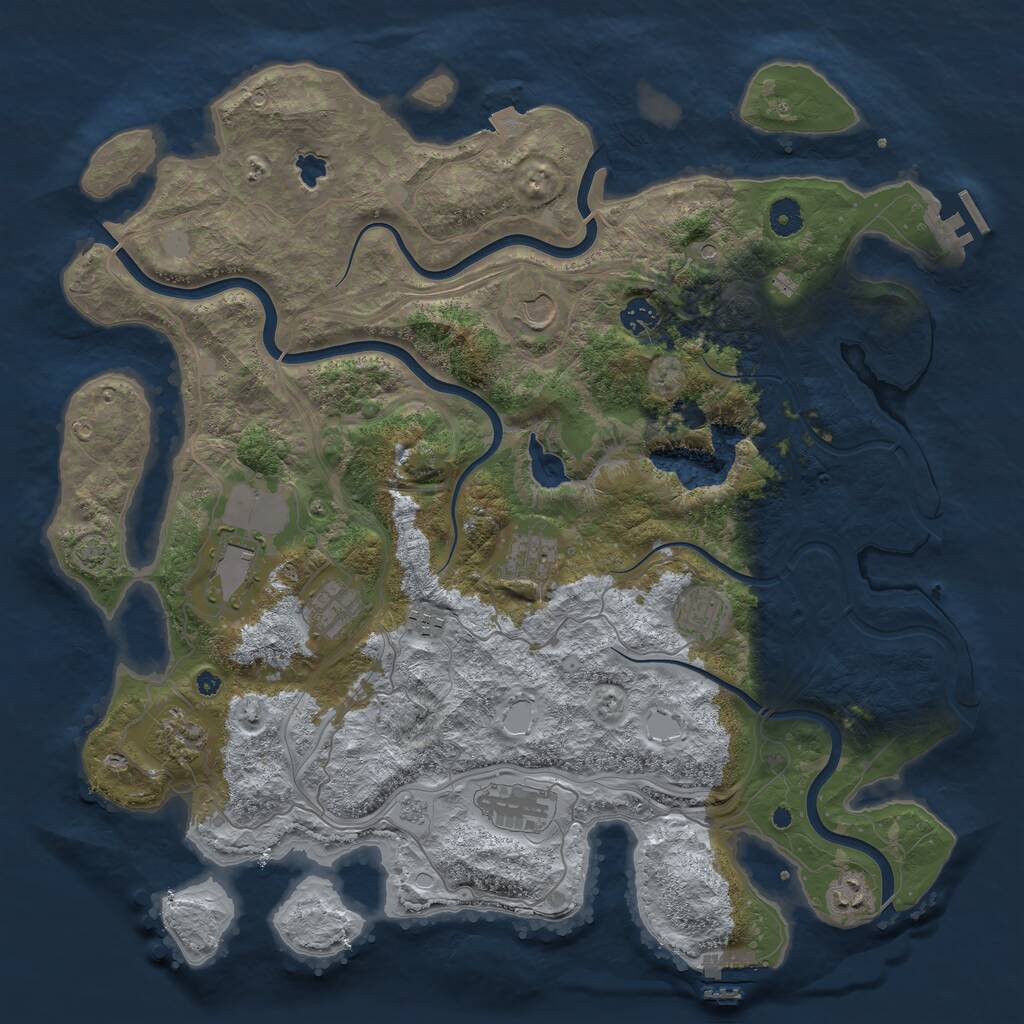 Rust Map: Procedural Map, Size: 4300, Seed: 1511545445, 16 Monuments