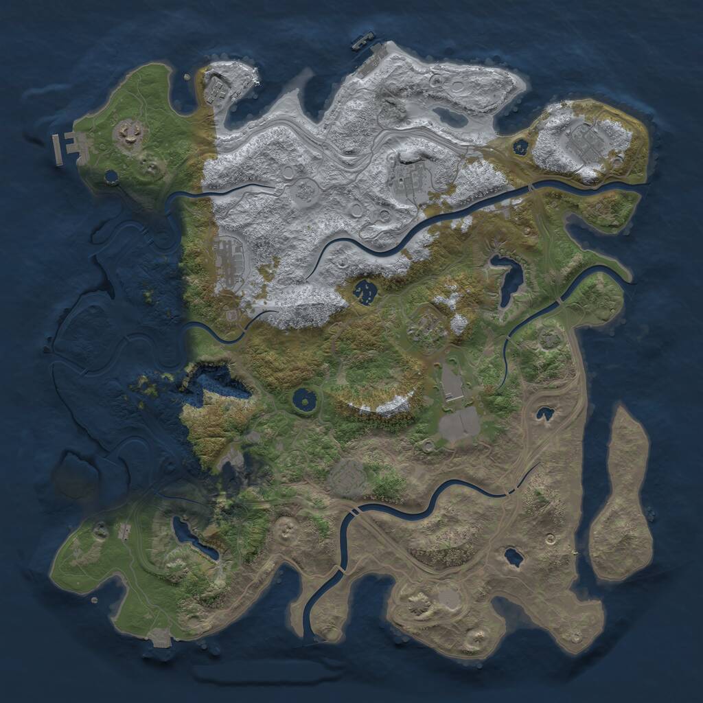 Rust Map: Procedural Map, Size: 4500, Seed: 1898839356, 16 Monuments