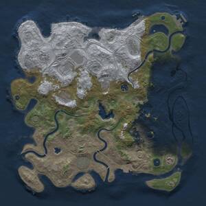 Thumbnail Rust Map: Procedural Map, Size: 4250, Seed: 1702771135, 16 Monuments