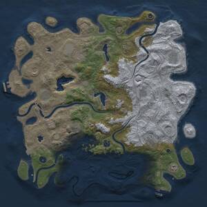 Thumbnail Rust Map: Procedural Map, Size: 4500, Seed: 659616977, 17 Monuments