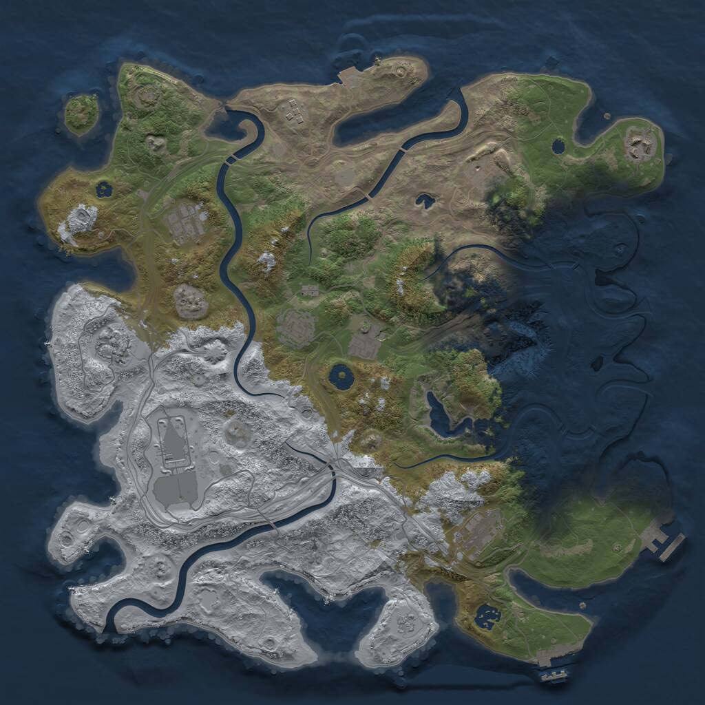 Rust Map: Procedural Map, Size: 4250, Seed: 521242736, 16 Monuments