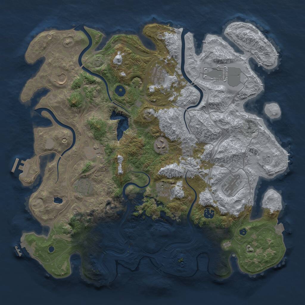 Rust Map: Procedural Map, Size: 4250, Seed: 30039241, 16 Monuments