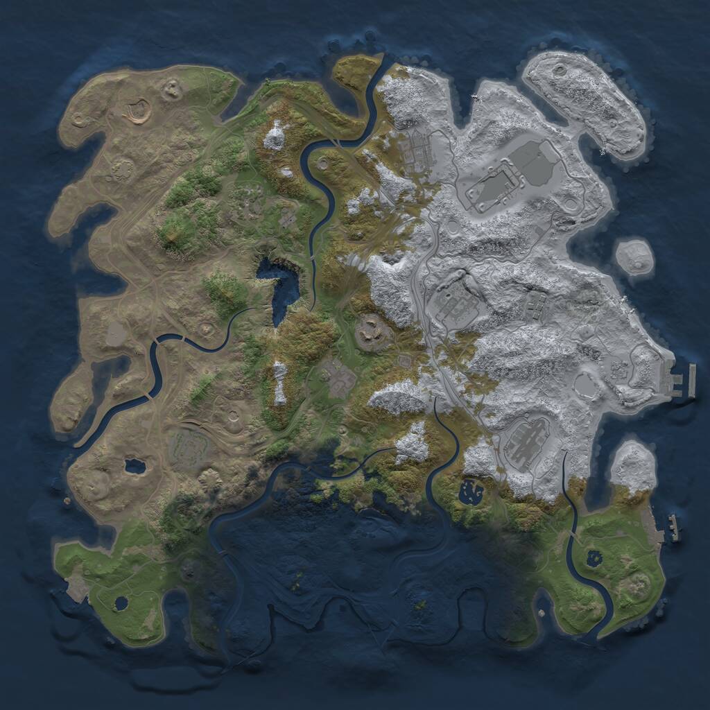 Rust Map: Procedural Map, Size: 4250, Seed: 30039241, 17 Monuments