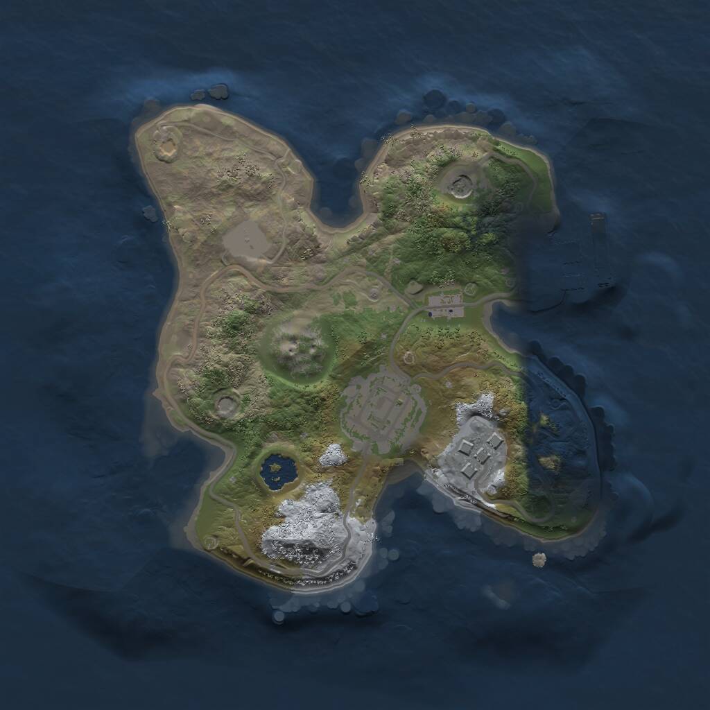 Rust Map: Procedural Map, Size: 2000, Seed: 608546535, 5 Monuments
