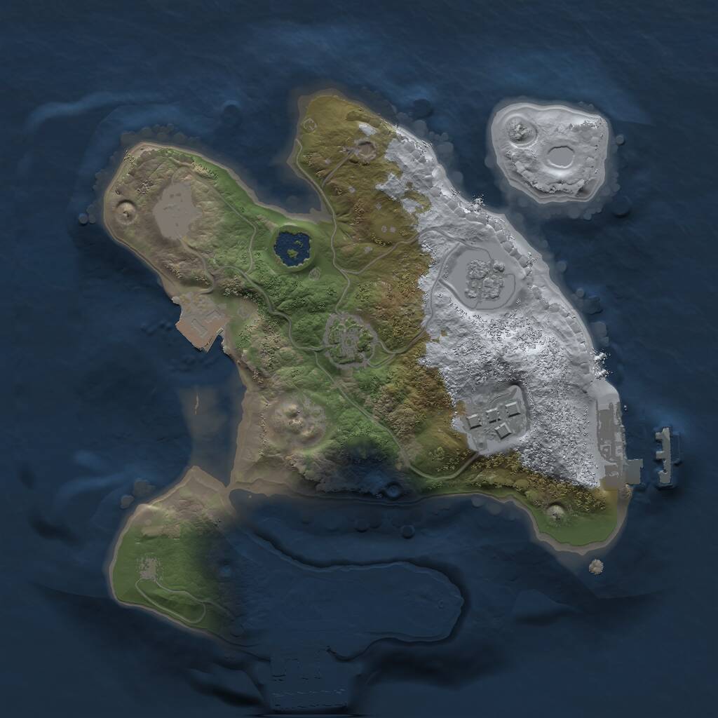 Rust Map: Procedural Map, Size: 2000, Seed: 707720489, 6 Monuments