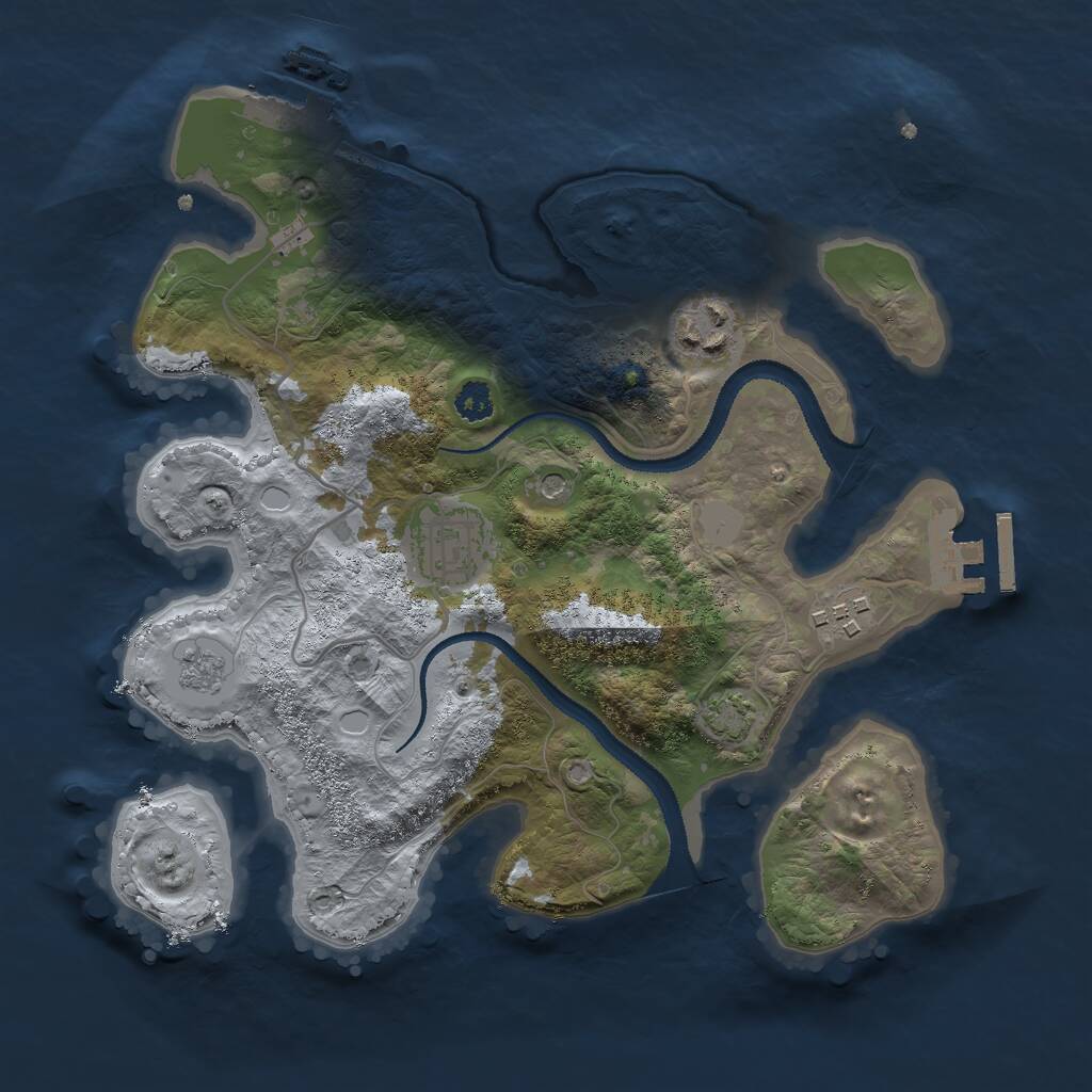 Rust Map: Procedural Map, Size: 2800, Seed: 827345, 9 Monuments