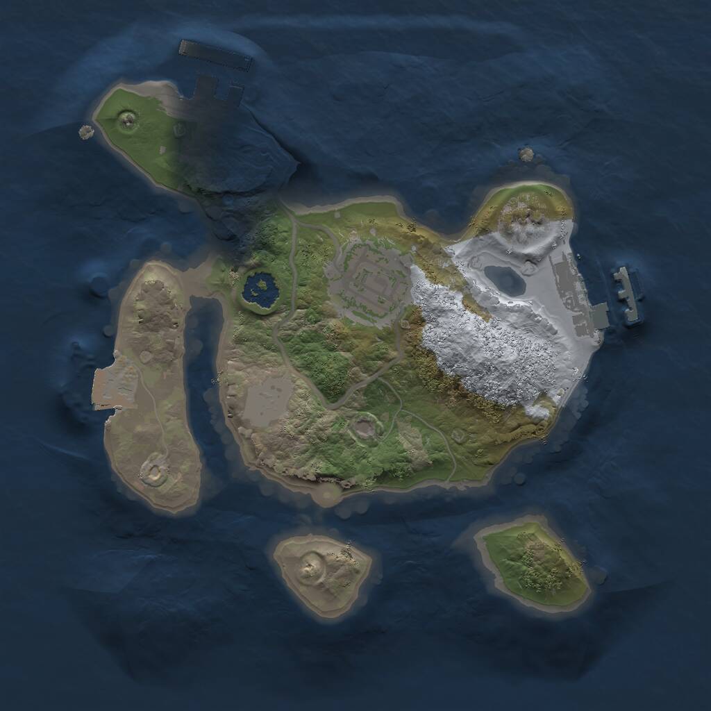 Rust Map: Procedural Map, Size: 2000, Seed: 1014791808, 4 Monuments