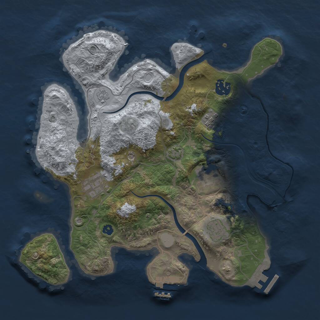 Rust Map: Procedural Map, Size: 3000, Seed: 2086145633, 11 Monuments