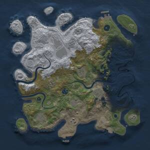 Thumbnail Rust Map: Procedural Map, Size: 3700, Seed: 1333375988, 15 Monuments