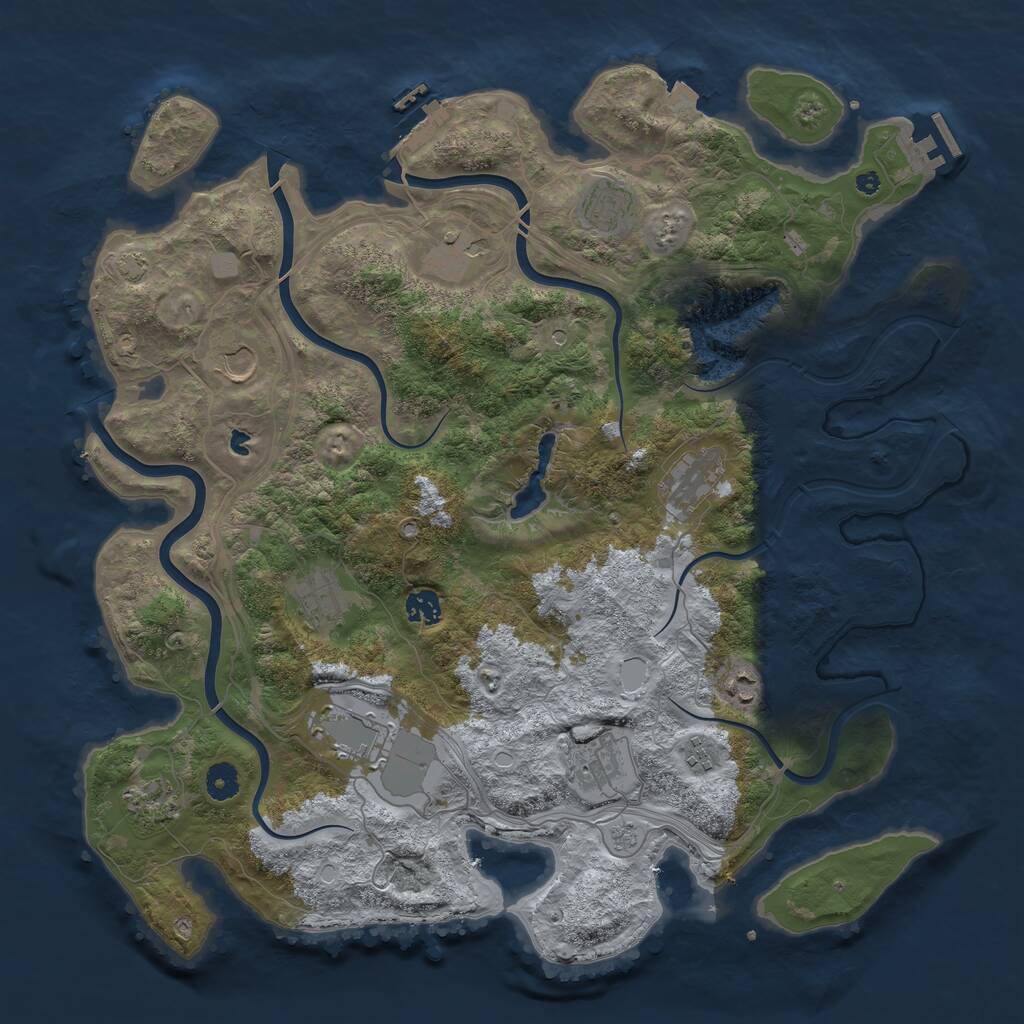 Rust Map: Procedural Map, Size: 4300, Seed: 6622, 17 Monuments