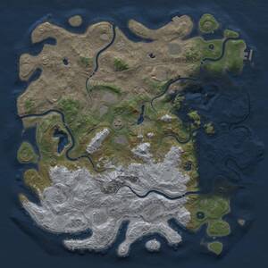 Thumbnail Rust Map: Procedural Map, Size: 5000, Seed: 348673, 17 Monuments