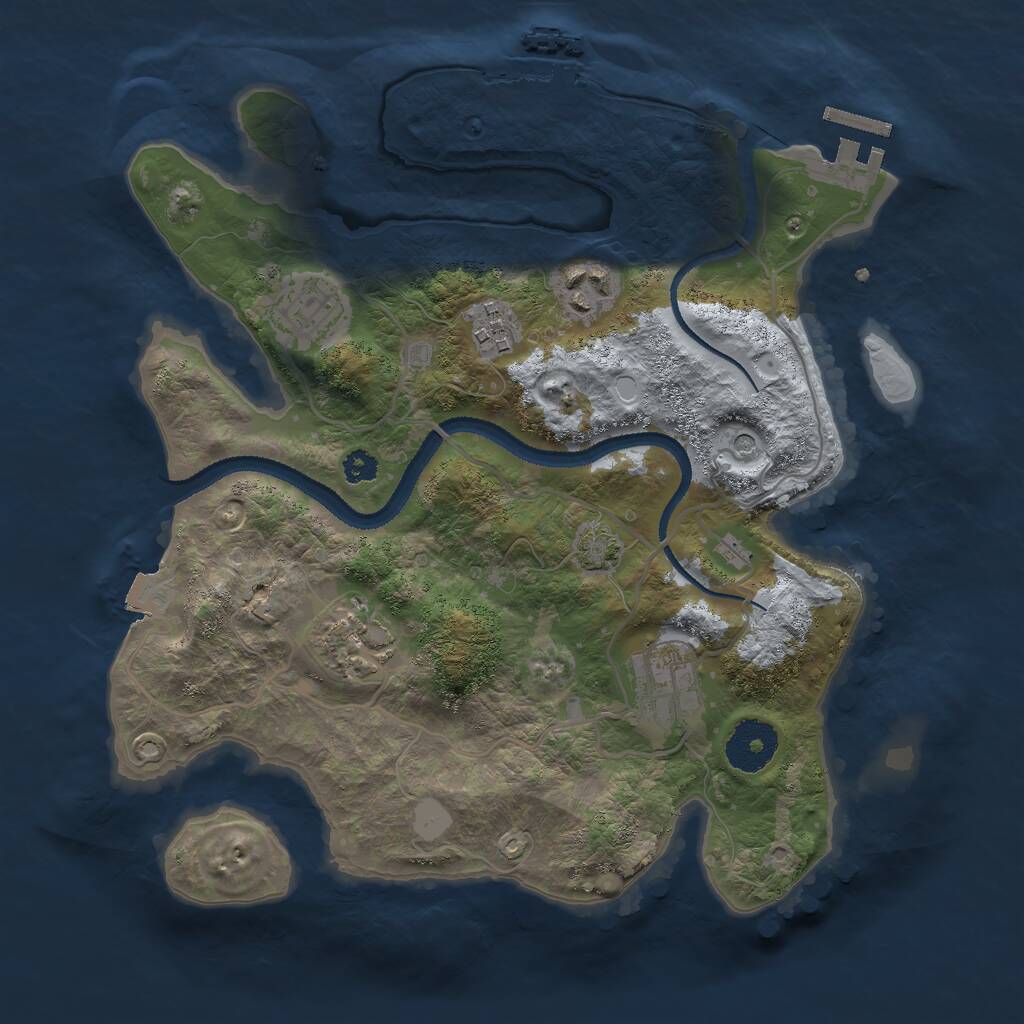 Rust Map: Procedural Map, Size: 3000, Seed: 9846213, 10 Monuments