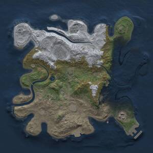 Thumbnail Rust Map: Procedural Map, Size: 3000, Seed: 2119474038, 10 Monuments