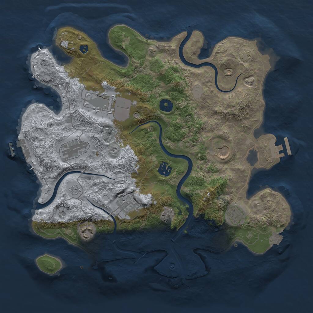 Rust Map: Procedural Map, Size: 3500, Seed: 160037725, 14 Monuments